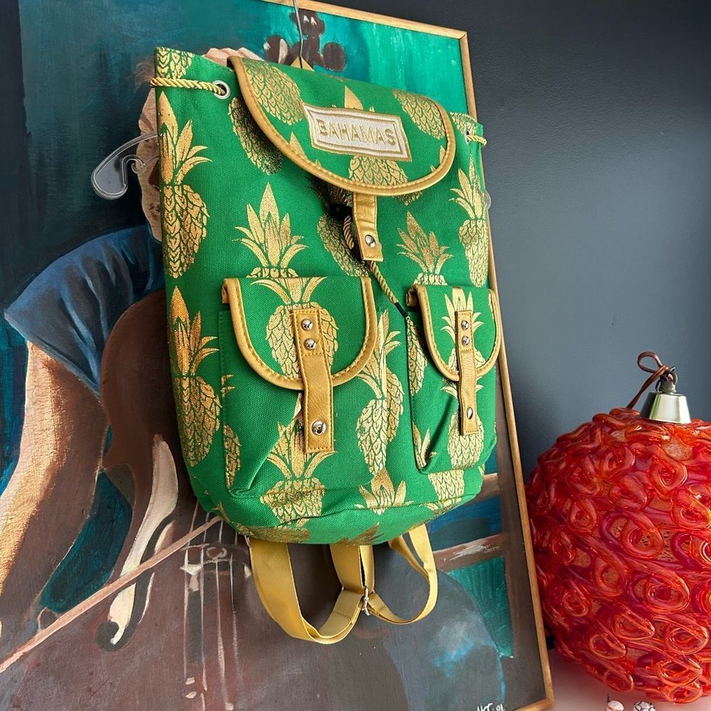 Vintage Green and Gold Backpack - Picture 4 of 16